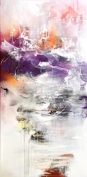 Abstrato Dinâmico em Roxo e Laranja