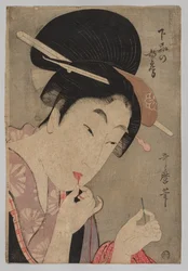 Uma esposa de categoria inferior (Gebon no nyōbō), da série Guia dos estilos femininos contemporâneos (Tōsei onna fūzoku tsū)