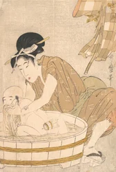 Bathtime Gyozui, c. 1801.
