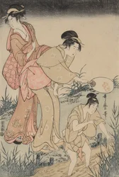 Pegando vaga-lumes embaixo de uma árvore de salgueiro à direita, c. 1796-1797.