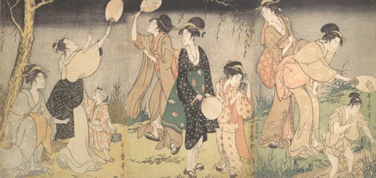 Apanhando pirilampos Hotaru gari, ca. 1796-97.