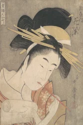 "Hanamurasaki da Tamaya", da série Seven Komachi of the Pleasure Quarters ..., ca. 1790.