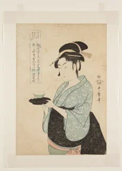 Naniwaya Okita (impressão a cores de bloco de madeira)