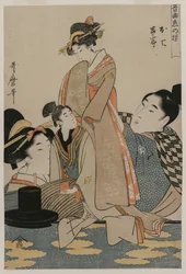 Oshichi e Kichisaburo da série Música sobre o Tema da Constância no Amor, c. 1800.
