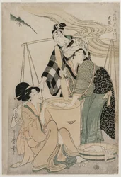 Província de Settsu da série Fashion Jewelry Six Rivers Furyu Mu Tamagawa, c. 1804