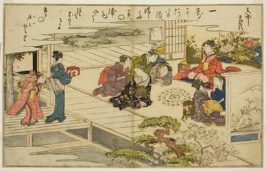 Jogo de correspondência de conchas, do livro ilustrado "Gifts from the Ebb Tide (Shiohi no tsuto)"
