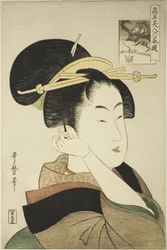 Tatsumi Roko, da série Belezas de renome comparadas aos seis poetas imortais