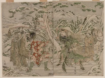 Cena de inverno do romance dos três reinos, c. 1790