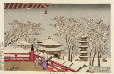 O templo Sensoji na neve