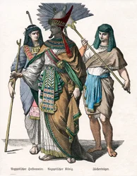Rei egípcio e seus tratadores, meados do século XIX