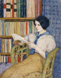 Mulher a ler (óleo sobre tela)