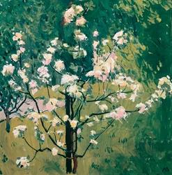 Blühender Baum im Garten - Árvore em flor no jardim ... (óleo sobre tela)