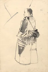 Dançarina em traje de pescador.