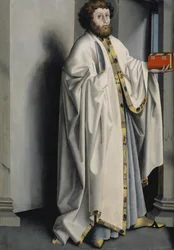 São Bartolomeu do Retábulo de Heilspiegel, c.1435 (mídia mista sobre painel de carvalho)