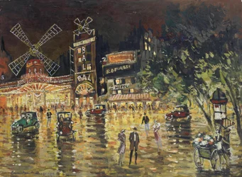 Le Moulin Rouge - Konstantin Alexeyevich Korovin (1861-1939). Óleo sobre papelão. Dimensão : 40,5x55,6 cm. Colecção Particular