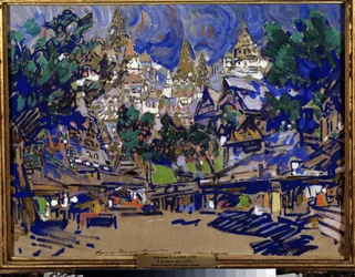 Projecto de cenário para a ópera O Galo de Ouro de Nikolai Rimsky-Korsakov (1844-1908), obra de Konstantin Alexeyevich Korovin
