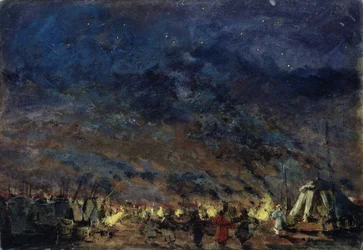 O campo polovtsiano. Cenografia da ópera Prince Igor de A. Borodin, 1914