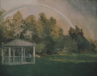 Paisagem com um arco-íris