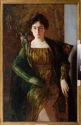 Retrato de Henrietta Hirshmann (1885-1970). Pintura de Konstantin (Constantin) Andreyevich Somov (1869-1939), óleo sobre tela