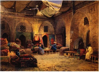 A loja de tapetes no Cairo, 1875