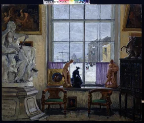 "Une salle de musee" Peinture de Konstantin (Constantin) Gorbatov (1876-1945) 1916 Museu Regional de Arte, Arkhangelsk