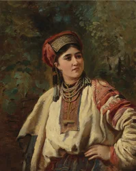 Mulher com traje nacional
