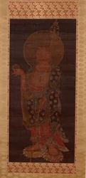 Bodhisattva Kshitigarbha (Jijang bosal), final do século XIII ou início do século XIV (tinta, cor e ouro em seda)