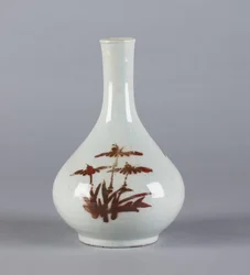 Garrafa com design floral, dinastia Yi (cerâmica)