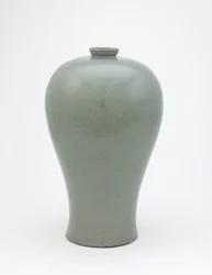 Garrafa com design inciso de quatro sprays de lótus, período Koryo, primeira metade do século XII (cerâmica)