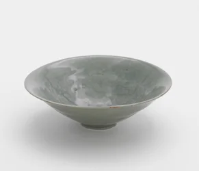 Tigela com desenho de peônia vinescroll moldada, primeira metade do século 12 (grés com esmalte celadon)