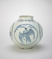 Jarra com desenhos de tartarugas e guindastes, século 19