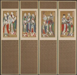 Cena Processional, Dinastia Choson (cor sobre papel e seda)