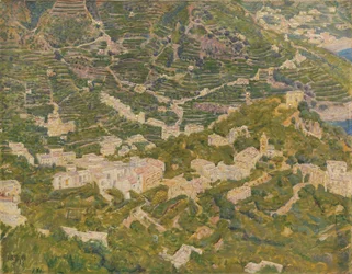 Vista panorâmica de Ravello em direção a Torello