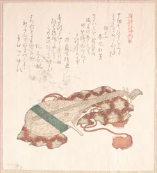 Biwa, alaúde japonês, com capa