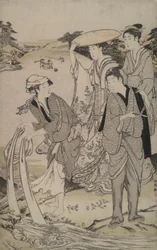 Tamagawa na Província de Musashi dos Seis Rios Jewel