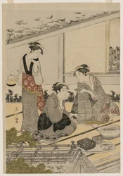 Mulheres em uma casa de chá, final dos anos 1780.