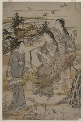 Mulheres com baldes de sal, o rio Noda Tama, na província de Mutsu, no final da década de 1780.
