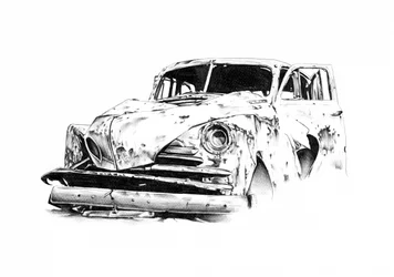 Carro clássico abandonado