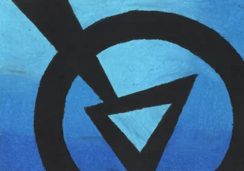 Formas abstratas em azul intenso