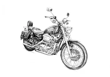 Desenho de uma motocicleta clássica