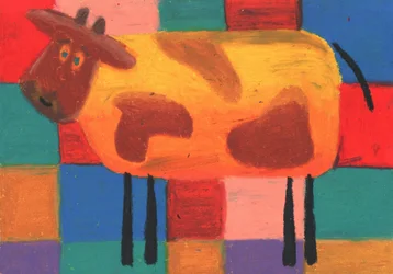 Vaca colorida e divertida