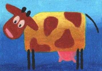 Vaca engraçada de desenho animado