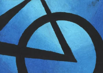 Formas abstratas em azul profundo