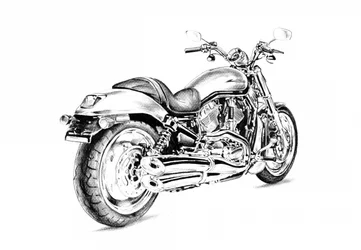 Desenho detalhado de uma motocicleta