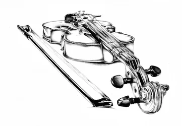 Desenho elegante de um violino