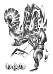 Desenho de um robô futurista