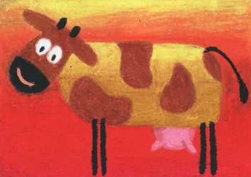 Vaca Feliz de Desenho Animado