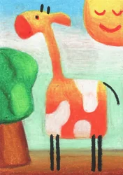 Girafa Feliz de Desenho Animado