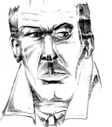 Desenho de um homem intenso