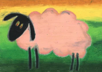Esboço de desenho de animais a lápis de cera 36